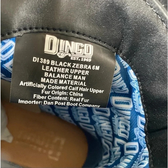 New Dan Post Dingo Safari Cowboy Boots Sneaker Leather Black Zebra western 6 - Picture 6 of 14